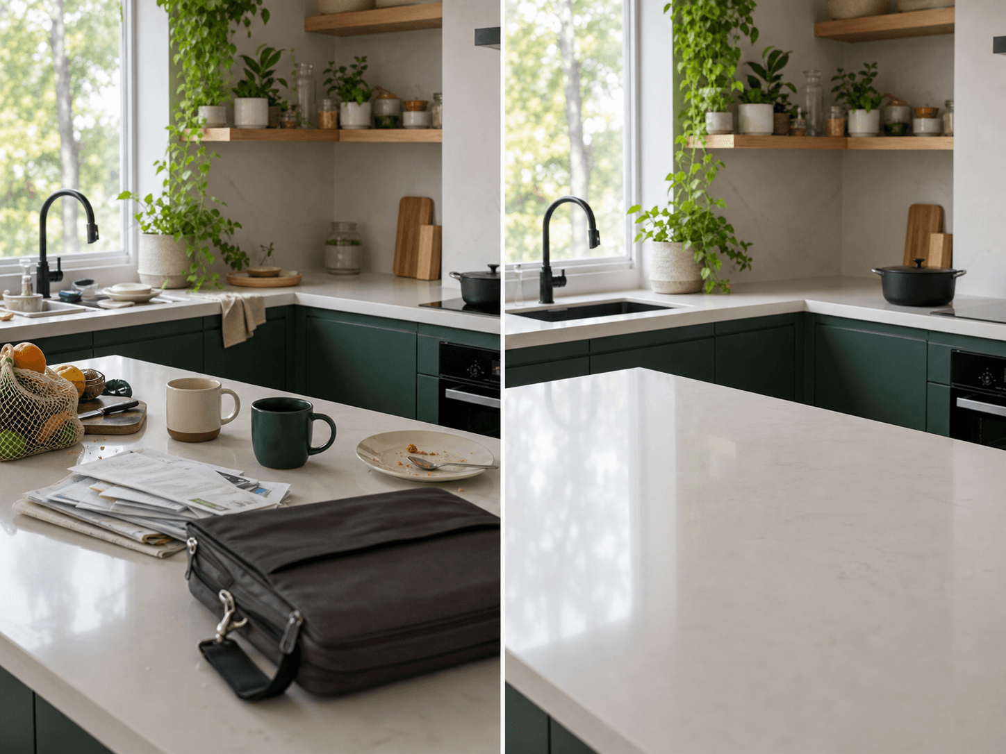 A clean bright kitchen ready for a family to move in