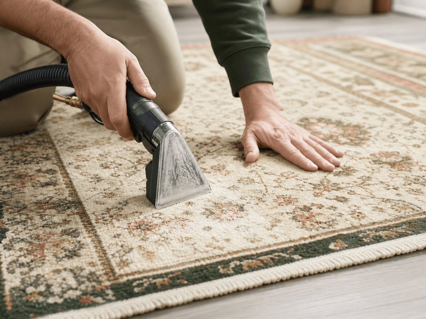 Professional care for a patterned area rug